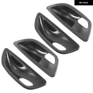 BMW 5シリーズ F10 2011-2016用 カーボン インテリア ドアハンドル ボウルカバー トリム 4個