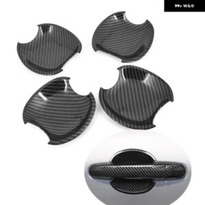 カーボンシルバーカー ドアハンドル カバー ボウル トリム トヨタ ヤリスヴィッツXP90 2006 - 11 スタイリング アクセサリー