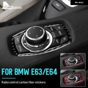 カーボン BMW 6シリーズ M6 E63 E64 2004 - 10 車メニュー ボタン ノブ フレーム インテリア アクセサリー