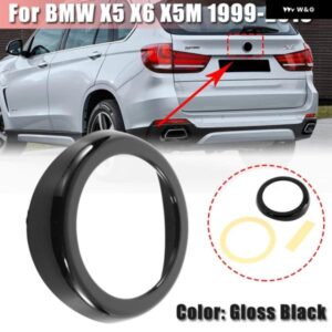 BMW X5 X6 X5M 1999-2018 リアテールゲートバッジリングロゴ フレーム カバー F15 F16 F85 F86 リア トランク エンブレムデコレーション トリム