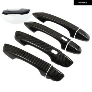 SEAT LEON MK3 2013-2019 カーボン クローム カーサイド ドアハンドル カバー トリム ステッカー スタイリング アクセサリー