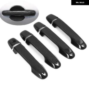 トヨタ ヤリス ヴィッツ XP130 ハッチバック 2012-2017 クロームカーボン カーサイド ドアハンドル カバー トリム ステッカー カーアクセサリー