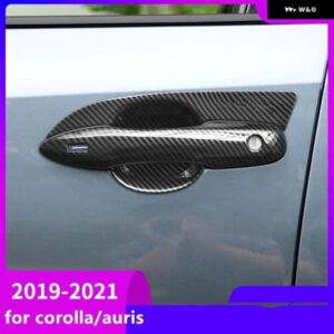 カーボンクロームハンドルカバー トリム トヨタ カローラオーリスE210 2019 - 21カーアクセサリー ステッカー オート スタイリング ハンドル