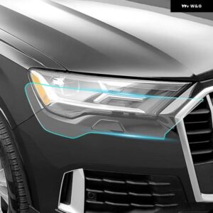 アウディ Q7 スポーツ ヘッドライト リアビューフィルム 2020 - 24 TPU カープロテクションフィルム クリア 8.5ミル 傷防止