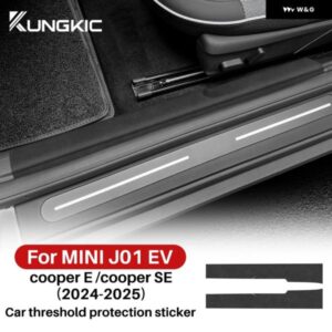 ドアシル ステッカー BMW MINI ELECTRIC COOPER E J01 EV SE 2024 2025 シル プロテクター PUレザー カーボンテクスチャアクセサリー