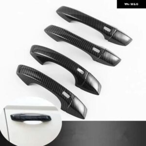 カーボンクロームカーサイド ドアハンドル カバー トリム ステッカー スタイリング アクセサリーシートレオンMK3 2013-2019