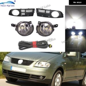 VW キャディ 2003 - 10 フロント バンパー フォグランプ ライト LED 電球 + グリル + ワイヤー付き
