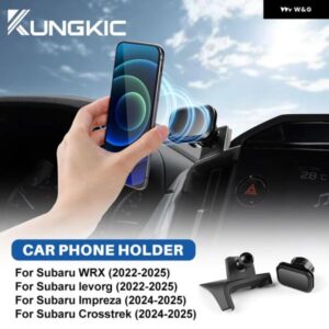 スバル クロストレック インプレッサ 2024 2025 WRX レヴォーグ 2022 2023 2024 2025 車用マグネット式重力式電話 ホルダー モバイル ブラケット クリップ