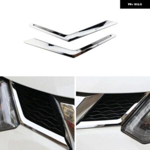 ABSクロームフロント グリル 装飾 ステッカー ミドルネット 装飾 日産 X-TRAIL XTRAIL T32 2014 - 2018車アクセサリー