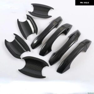 カーボンクロームカーサイド ドアハンドル カバー トリム ステッカー フォルクスワーゲン VW ゴルフ 7 MK7 2013-2019 スタイリング アクセサリー