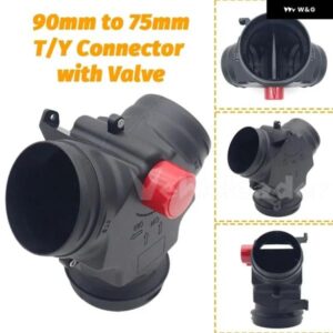 90MM 75MM / 90MM バルブ フラップ エアヒーターベントダクトT分岐スプリッター パイプ ジョイナーコネクタ車 トラック キャンピングカー