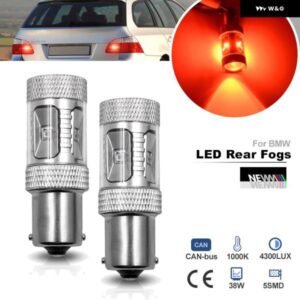 BMW 5シリーズ E60 2003-2010 E61 ツーリング 2004 BA15S 1156 P21W レッドLEDリア フォグランプ バルブ CANバス BMW バックアップドライビングランプ