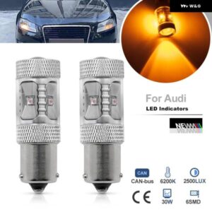 アウディ A2 8Z0 A38P1 セダン A4 コンバーチブル 8G7 アバント B8 LED アンバー ウィンカーライト CANバス フロント インジケーター ランプ ウィンカー