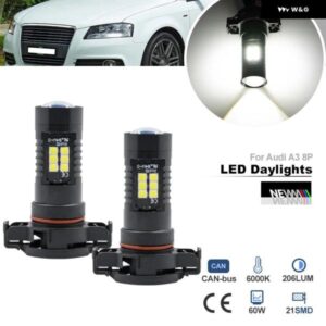 アウディ A38P2008 - 125202PS19WPS24WH16 LED デイタイム ランニングライト バルブ CANBUS DRL車用 ヘッドランプ デイライト