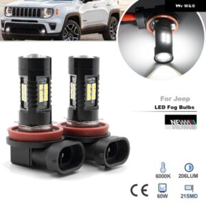 ジープ レネゲード 2015-2021 CANバス LED H8 H11 フォグランプ バルブ ヘッドライト ちらきなし ドライビングライト 2個