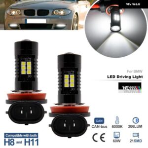 LED H8 H11 フォグランプ BMW 1シリーズ E81 E87 E82 E88 2シリーズ F22 F23 3シリーズ E46 CANバス BIMMER ヘッドライト ちらきなし ドライビングライト