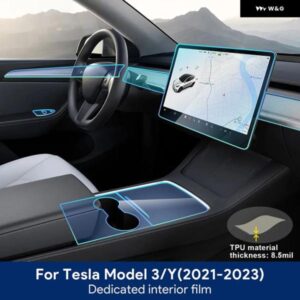 LHD TPU フィルム テスラ モデル3 Y 2021-23 車内センター コンソール クリア 傷防止 補修フィルム アクセサリー