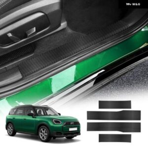 BMW MINI COUNTRYMAN U25 2024 2025 車ドアドアシル ステッカー シル プロテクター PUレザー カーボンテクスチャ デカール アクセサリー 4個