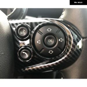 ABSカーボン ステアリングホイール ボタン カバー ステッカー インテリア デコレーションミニクーパーS JCW F55 F54 F56 F57 F60アクセサリー