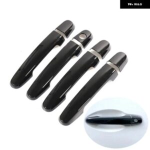 シトロエン C1 MK2 2015 - 19 グロスブラッククロームカー ドアハンドル カバー トリム スタイリング アクセサリーオーバーレイ ステッカー