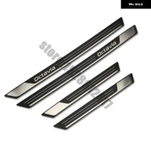 シュコダ オクタビア A5 A7 2007-2012 - 16~2023 カーアクセサリー ステンレス ドアシル スカッフプレート 4個