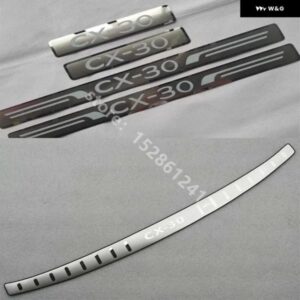 ステンレス リア バンパー プロテクター シル トランク トレッドプレート トリム スカッフプレート /ドアシル マツダ CX-30 CX30 2019 2020-2024