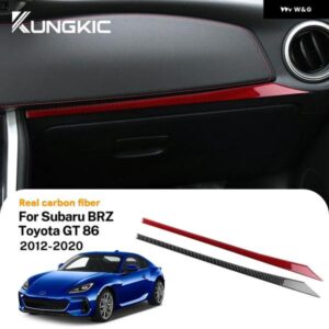 LHD RHD リアルソフトカーボン スバル BRZ トヨタ GT86 2012-2016 - 20 車用コパイロット コンソール ダッシュボード ストリップ