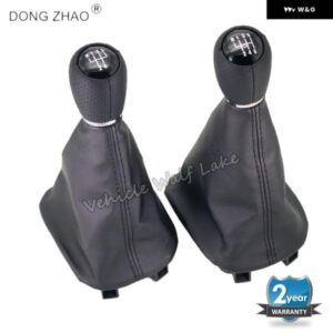 セアト トレド MK1 2002 2003 2004 カー スタイリング 5/6速ギアスティック シフト ノブ ブラックレザー ブーツ 付き 12MM穴