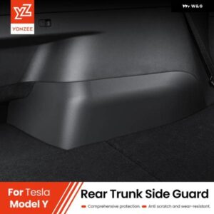テスラ モデルY 2021-2023 リア トランク サイドガード TPEカバー ふわふわ表面コーナー シェル リア トランク プロテクター
