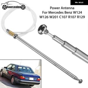 オートリーダー ステンレス パワーアンテナ AM FM ラジオ マストコード メルセデスベンツ W124 W126 W201 C107 R107 トゥースコア