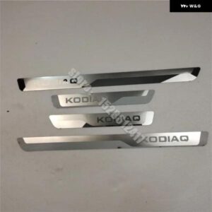 シュコダ KODIAQ 2016 2017 2018-2024 ステンレス スカッフプレート ペダル ペダルカバー ドアシル ステッカー カーアクセサリー ドアシルストリップ