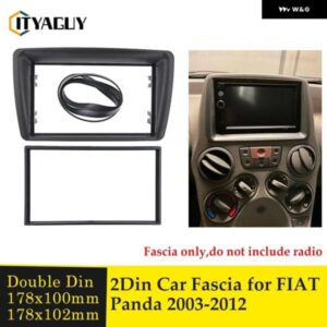 ダブルDINフェイシア FIAT PANDA 2003-2012 ラジオ CD DVD ステレオ パネル ダッシュ マウント 取り付け トリム キット フレーム プレート ベゼル