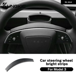 ABSカーボン ステアリングホイール フレーム カバー TESLA MODEL 3 HIGHLAND 2024 トリム MODEL3車内アクセサリー