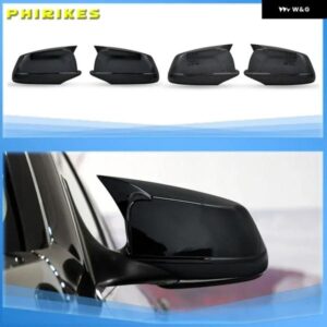 BMW 5シリーズ F10 F11 F18 2010-13 LCI前 ブラック/カーボンルック バックミラー キャップ