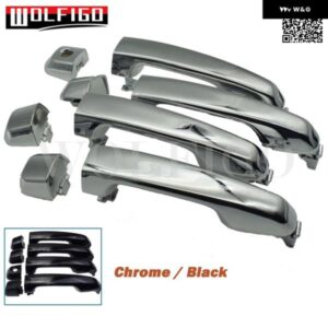 クローム/ブラック フロント リア 左 右 外装 アウター ドアハンドル 2010-2016 トヨタ 4RUNNER レクサス GX460 69210-60100 69211-60090