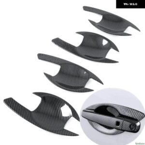 カーボンクロームカー ドアハンドル ボウルカバー ステッカー 三菱 パジェロ スポーツ2011-2021 スタイリング アクセサリー