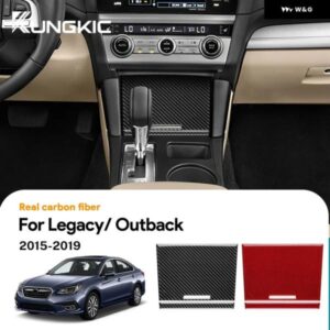 LHD RHD リアルソフトカーボン ステッカー スバル レガシィ アウトバック 2015 - 19 車フロントドアストリップ インテリア トリム