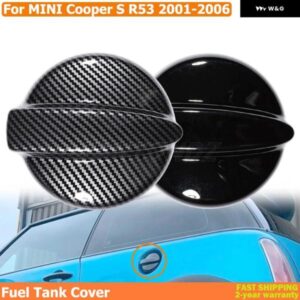 グロスブラック ガソリン キャップ ガス燃料タンクカバー MINI COOPER S R53 2001-2006 カーボンパターン