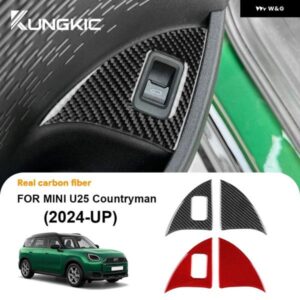 MINI U25 COUNTRYMAN 2024 2025 カーボン トリム ステッカー 車リア トランク ドアスイッチ ボタン フレーム カバー ステッカー