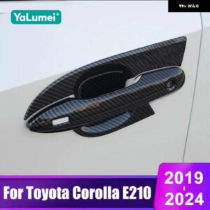 トヨタ カローラ E210 2019 - 24 ハイブリッド ABS カーボン カー ドアハンドル ボウルカバー トリム アクセサリー