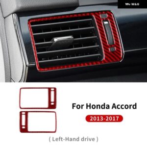 LHD 車用中央 コントロール サイド リアルソフトカーボン ホンダ アコード 2013 - 17 エア アウトレット インテリア アクセサリー