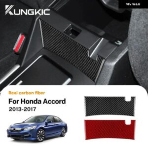 LHD リアルソフトカーボン ステッカー ホンダ アコード 2013 - 17 車用 アームレスト ボックス パネル 内装 トリム アクセサリー