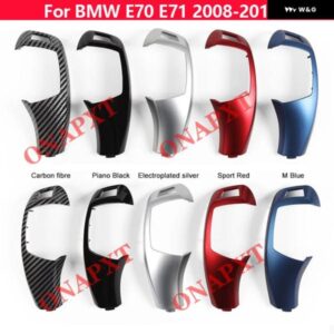 BMW E70 E71 2008-2013 LHD RHD ギア シフト ノブ トリム カバー アクセサリー カーボンパターン シフト レバー カバー ギアスティック