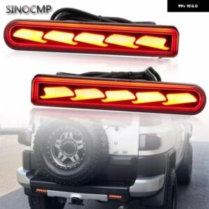 2個 左右LEDリア バンパー リフレクター ライトランプ トヨタ FJクルーザー 2007-2014 LEDリアテールリフレックス リフレクター ランプキット