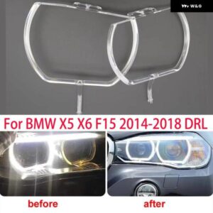 BMW X5 X6 F15 F16 2014 - 18 車用 DRL ヘッドライト ライトガイドプレート デイタイム ランニングライト チューブ バー エンジェルアイ