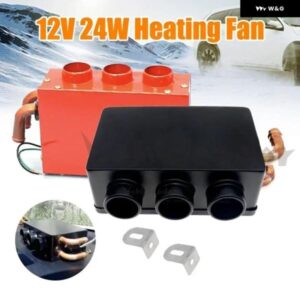 12V/24V 24W 汎用 カーヒーター 冬用 インテリア フリー スタンド 銅製水ロード管 低騒音 ウォーマー 3穴 暖房 除霜ヒーター