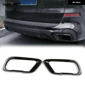 2個入り マフラー テール パイプ カバー 2019-2023 BMW X5 G05 X6 G06 X7 2019-2023 ブラック 車 外装 アクセサリー スタイリング モールディング