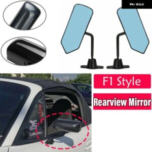 F1 スタイル サイドワイドアングルウィングバックミラー RAV4 マツダ 3 RX7 SXE10 G35 シティ グロッシーブラック/カーボンルック 2個