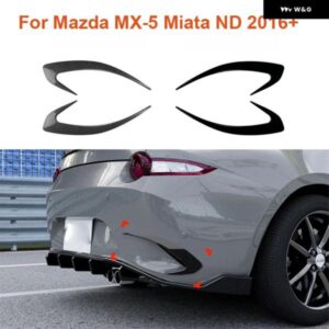 光沢ブラック マツダ MX-5 ミアータ ND 2016+ 車用 リア バンパー カバー テールサイドウィンドナイフ ABS トリム ブレード トリム ステッカー