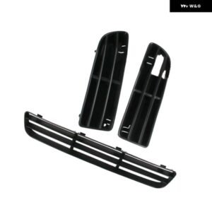 1セット ブラック フロント バンパー アンダー グリル サイドセンターベント VW ボラ ジェッタ MK4 1999-2004 2005 1J5853665B 1J5853666C 1J5853677B